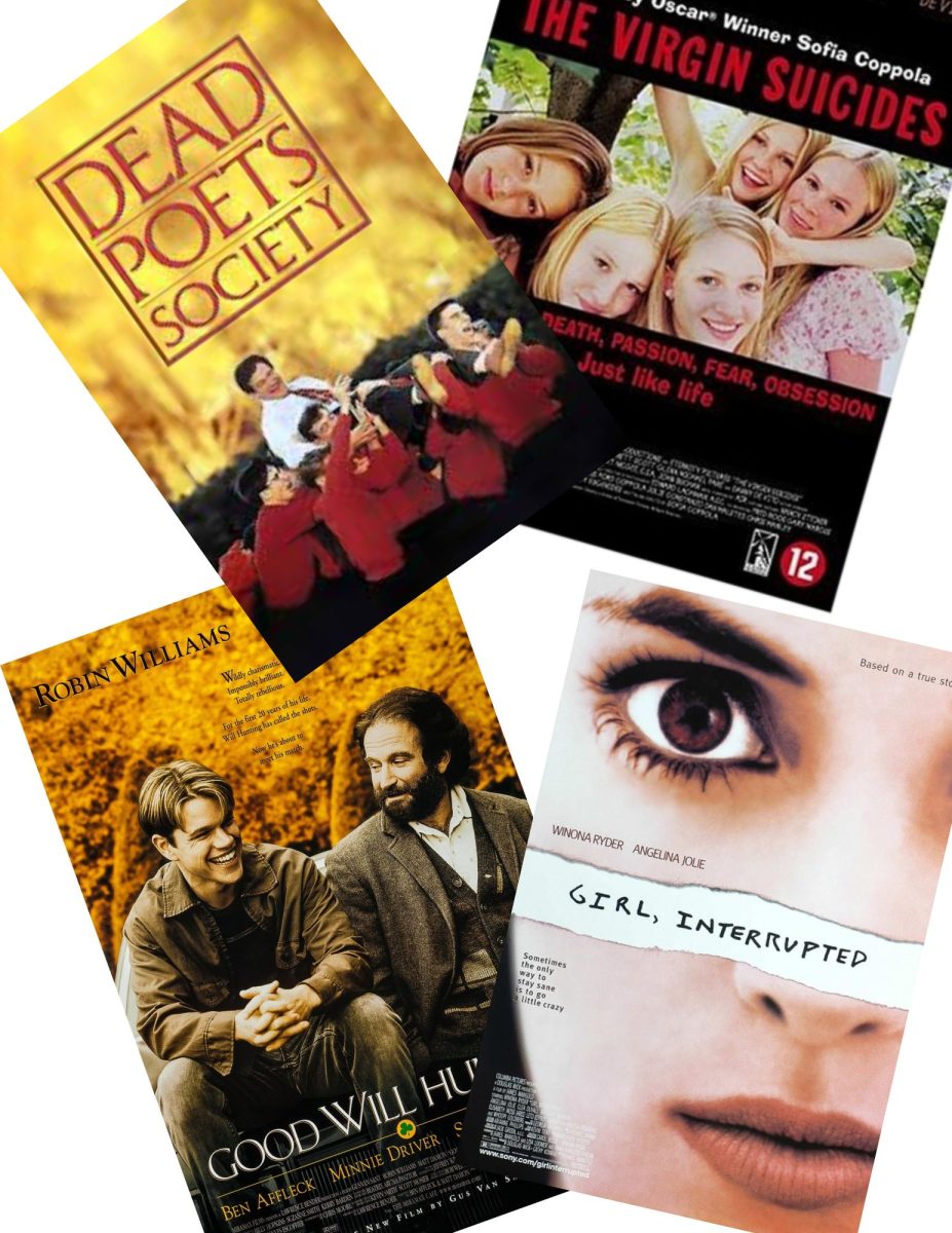 A collage of popular movies from the '90s that discuss mental health topics